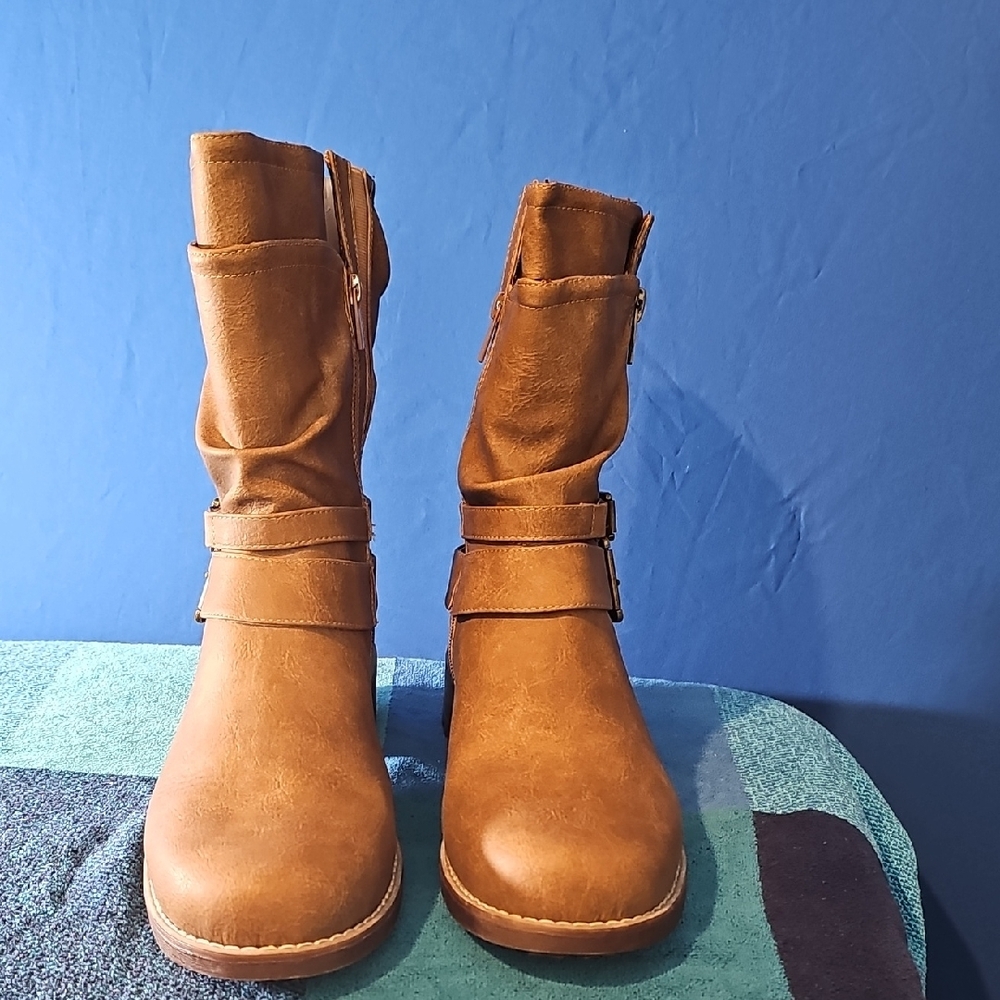 Torrid Brown Ankle Boots with Rounded Toe and Minimalist Design